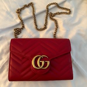 Gucci Red Marmont Wallet Purse